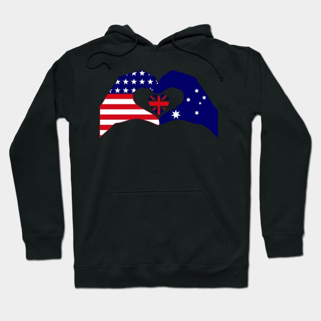 We Heart USA & Australia Patriot Flag Series Hoodie by Village Values